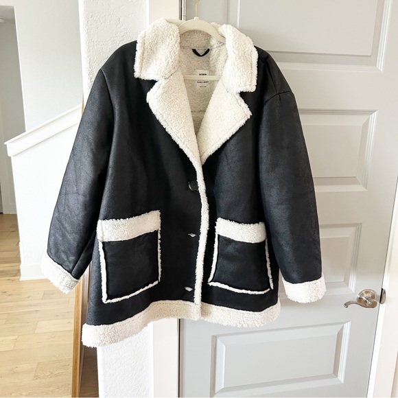 Cotton On Sherpa Aviator Coat - Picture 2 of 5